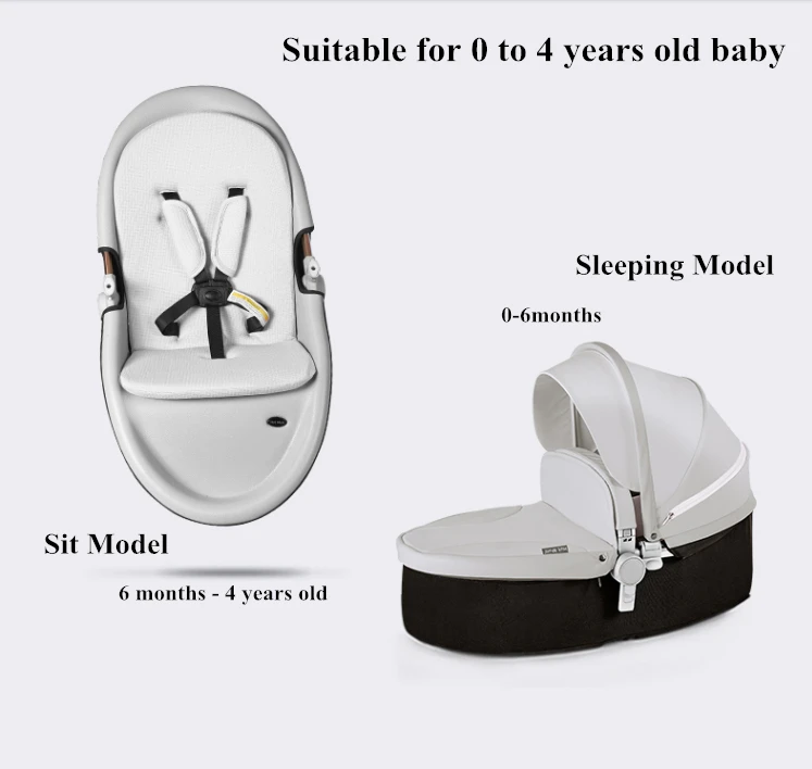 Hot Mom Fashion leather egg baby pram multifunction folding luxury travel baby stroller 3 in 1