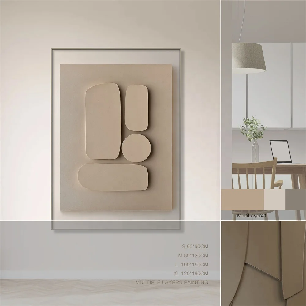 New design Custom 3D wall art Painting handmade Wood carving Artwork modern Geometric relief painting for Living Room home Decor