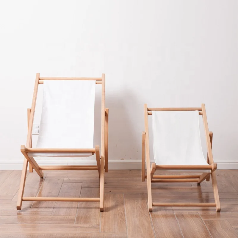 
Hotel resort summer promotion set white foldable lounge terrace simple frame new wooden single deck folding wood beach chair 