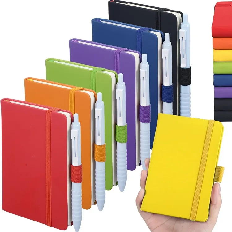 Pocket Notebook Journal Small Mini Notebooks Notepads ,Hardcover Small Pocket Note Book with Inner Pocket and Pen Holder