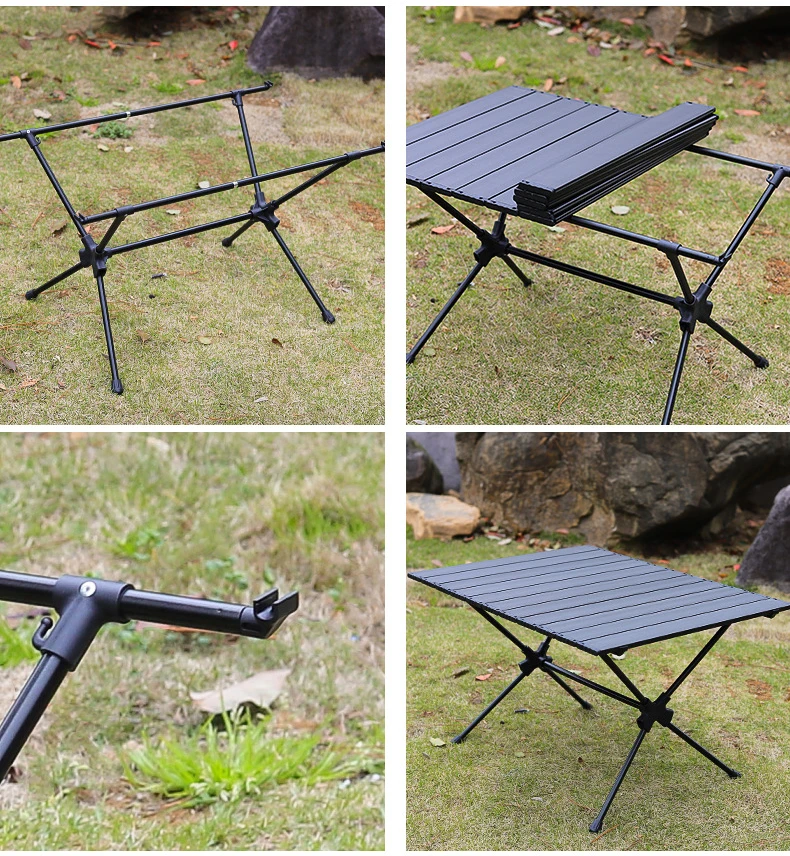 Portable Light Party Desk Height Adjustable Picnic Table Set Mini Barbecue Table Aluminum Alloy Camping Folding Table