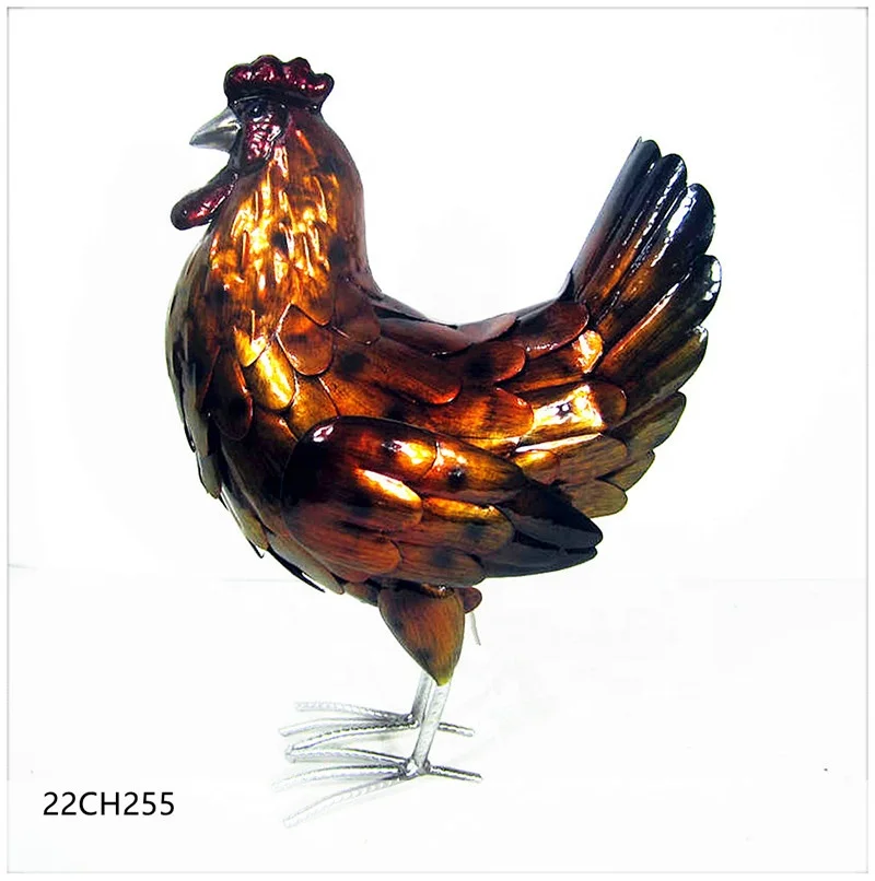 BETTER Hot Sales Garden Decor 3D Animal Sculpture Outdoor Vivid Metal Hen Ornament