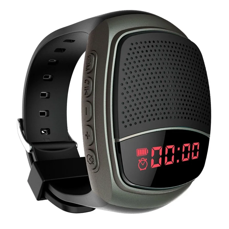 B90 Wrist Watch BT Speaker Card with Radio FM Portable Outdoor Sports Running LED Colorful Support Up to 32GB Memory Card