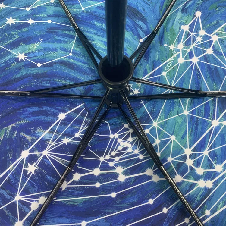 YUBO UPF 50+ Vincent van Gogh Oil Printing Auto Open Close Sunny Rainy Umbrella