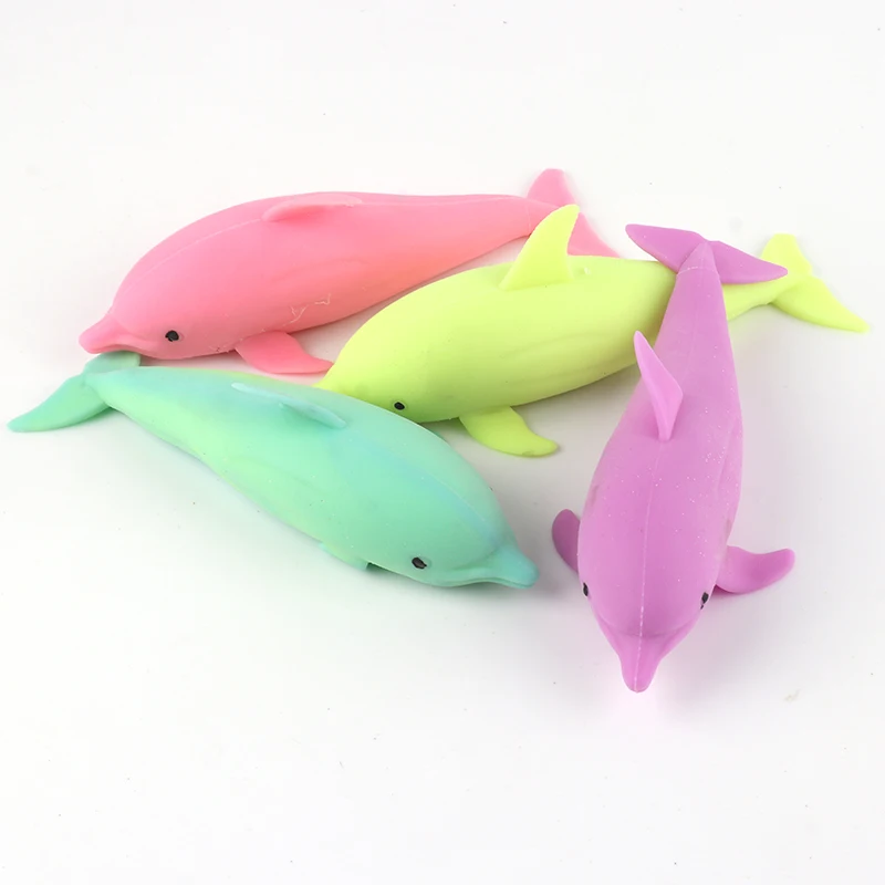 Wholesale Anti Stress Relieve Stretchy Toy Tpr Sea Animal Pink Dolphin Squeeze Ball Toys