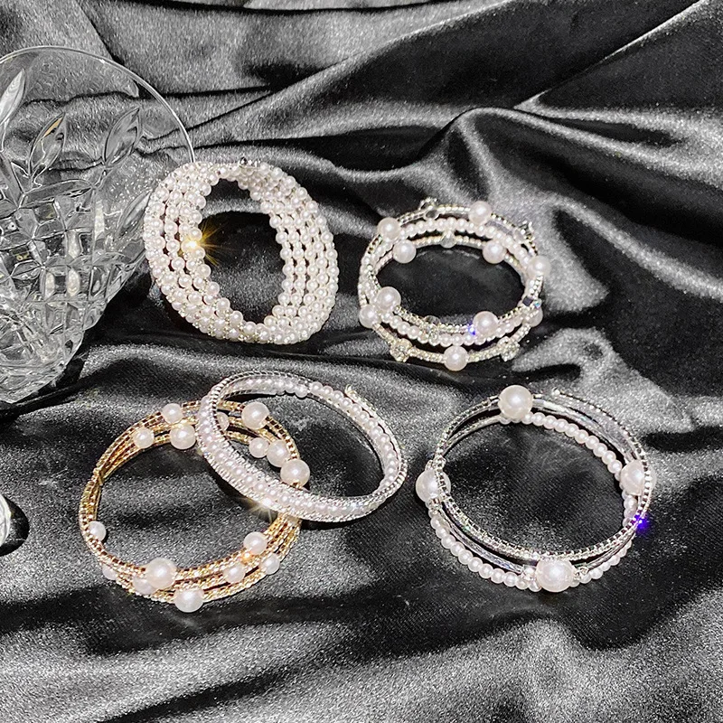 
Retro INS Simple Double Pearl Bracelet Ladies Fashion Personality Korean Jewelry 