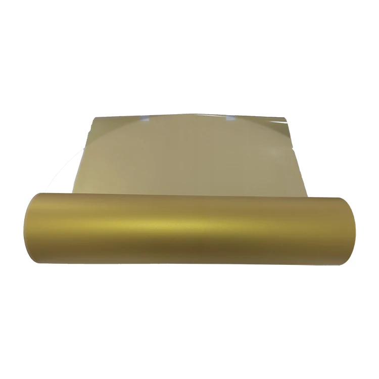 Self Adhesive Cold Peel Digital Silver Gold Golden Color PET DTF Foil Metalized Film For Fabric Coating