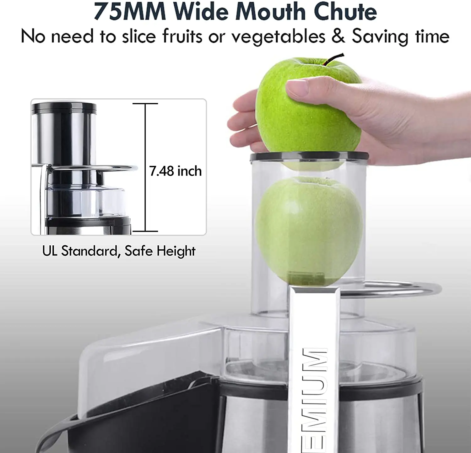 High quality large capacity 5 speed control juicer filter machine with big mouth juicer