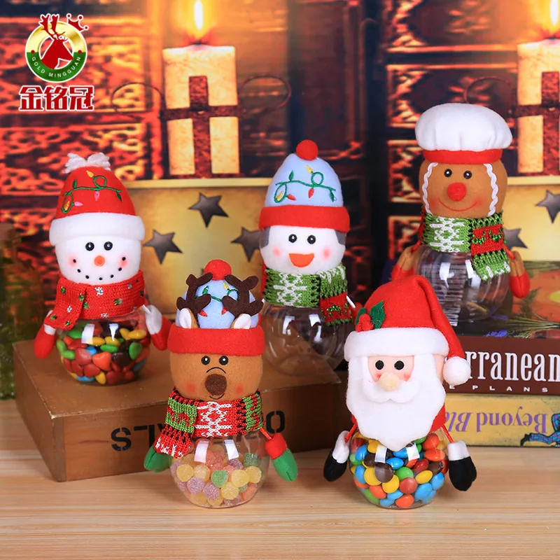 Gift New Year Christmas Candy Jar Christmas Decorations For Home Child Kids Storage Bottle Santa Bag Sweet Christmas Box