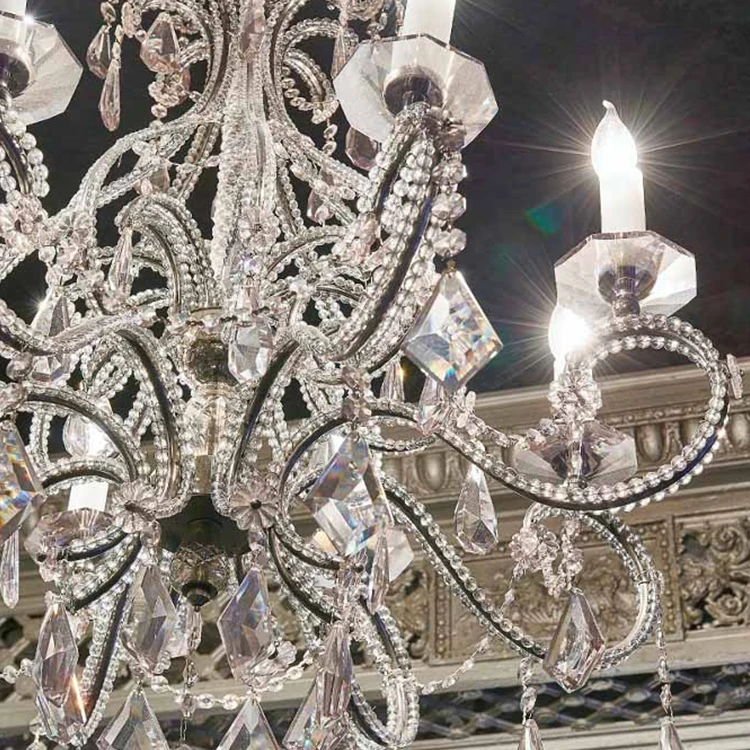 Professional vintage hotel banquet hall crystal chain chandeliers pendant lights
