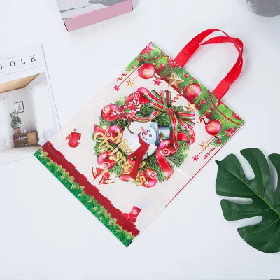 Многоразовая Рождественская сумка-тоут Подарочная сумка PP Нетканая Сумка-тоут с