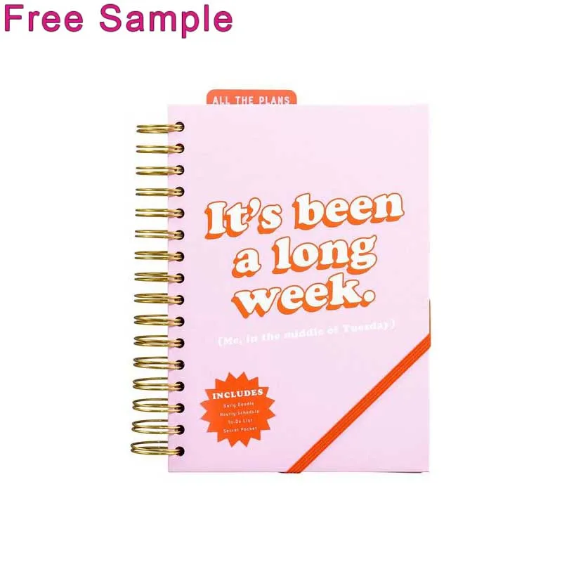  Business Office Supply Gold Spiral Notebook Hardcover Journal Planner Customized Printing With