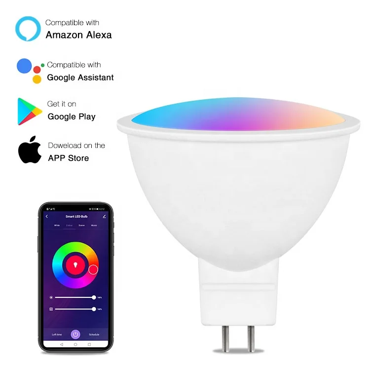  Tuya WIFI LED Bulb MR16 SMD 5.3 Surface Mounted Downlight Square Double Compatible With Amazon Alexa and Google