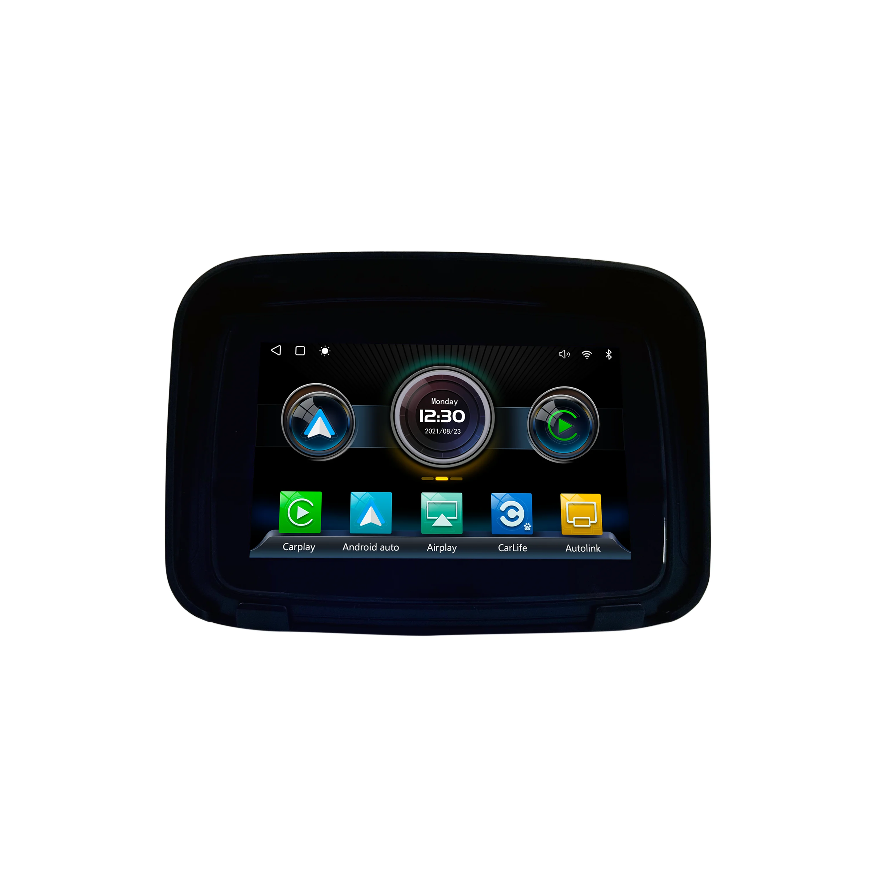 [MARCH]Dual Bluetooth IPX7 Waterproof Sunscree5 Inch Touch Screen Device GPS Navigation  via CarPlay/Android Auto for Motorbike