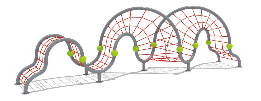 Safety Construction Bridge Tunnel Swing Reinced Jungle Pyramid Tower Outdoor Rope Climb Net Playground For Child