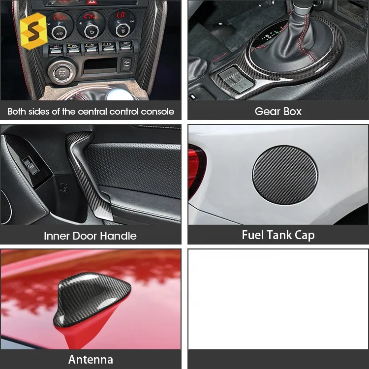 ES 86 Full Sets Real Carbon Fiber Body Kit Car Interior Accessories Carbon Fiber Interior Decoration For Subaru BRZ Toyota 86