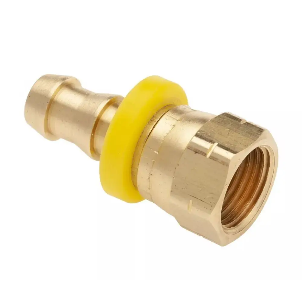 Straight 1/2 parker 45 sae flare female swivel pipe hose jic push barb lock fittings brass