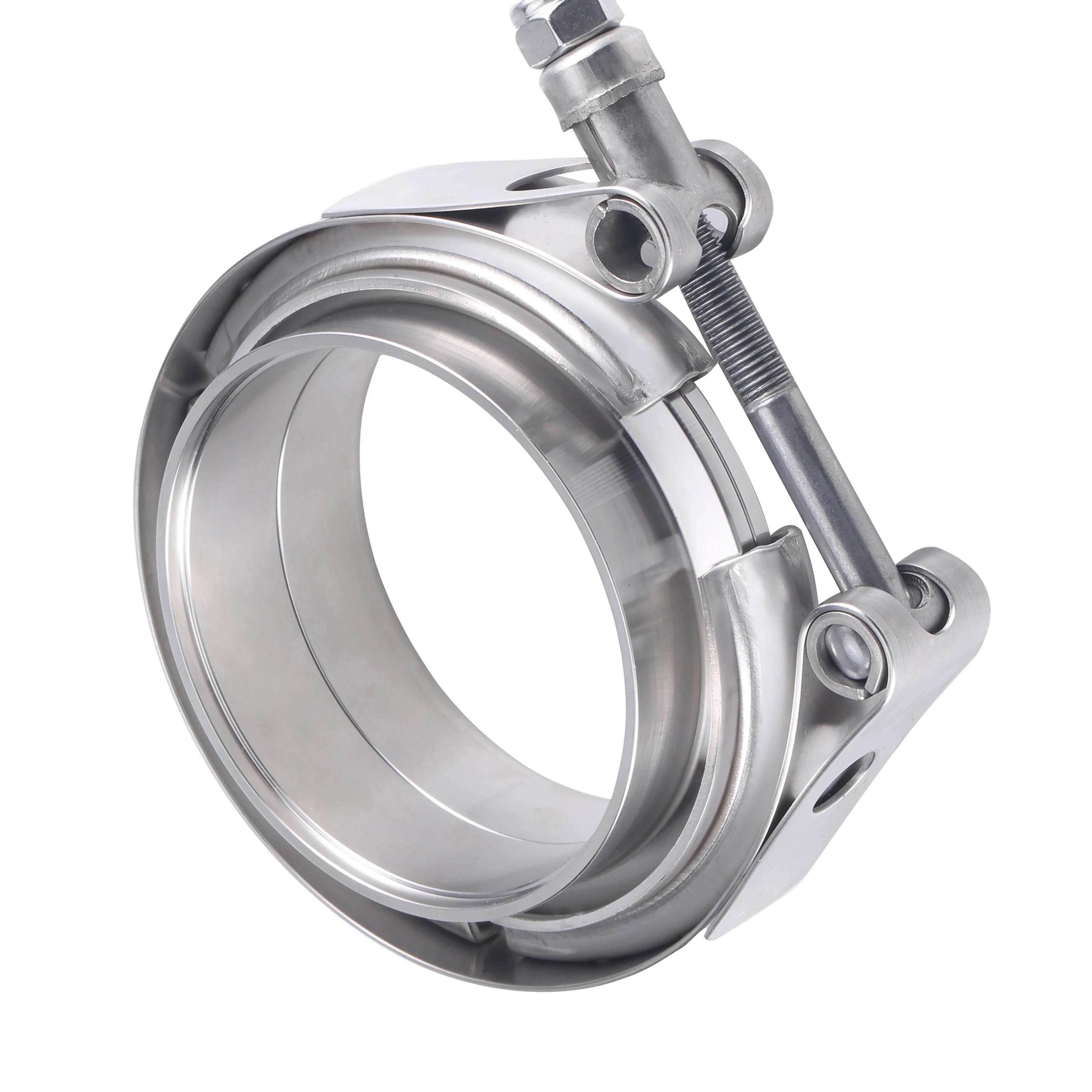 275 Inch Stainless Steel V Band Turbo Intercooler Piping Kit with Heavy Duty Exhaust Clamp Flanges Bolts Included