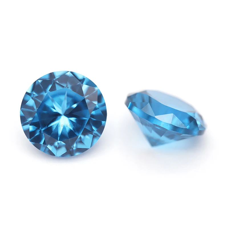 Factory Wax Setting 1.0mm-3.0mm Round Cut Blue Aqua Blue #119 Synthetic Spinel gemstone