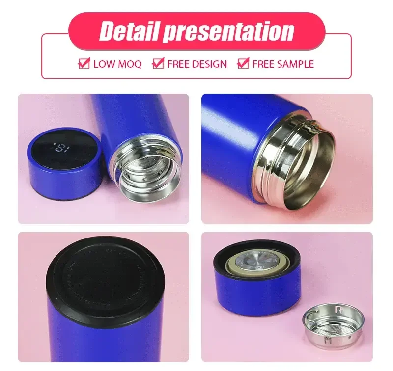 AI-MICH 500ml Led Digital Display Thermos Water Bottle Led Smart Digital Temperature Display Water Bottle