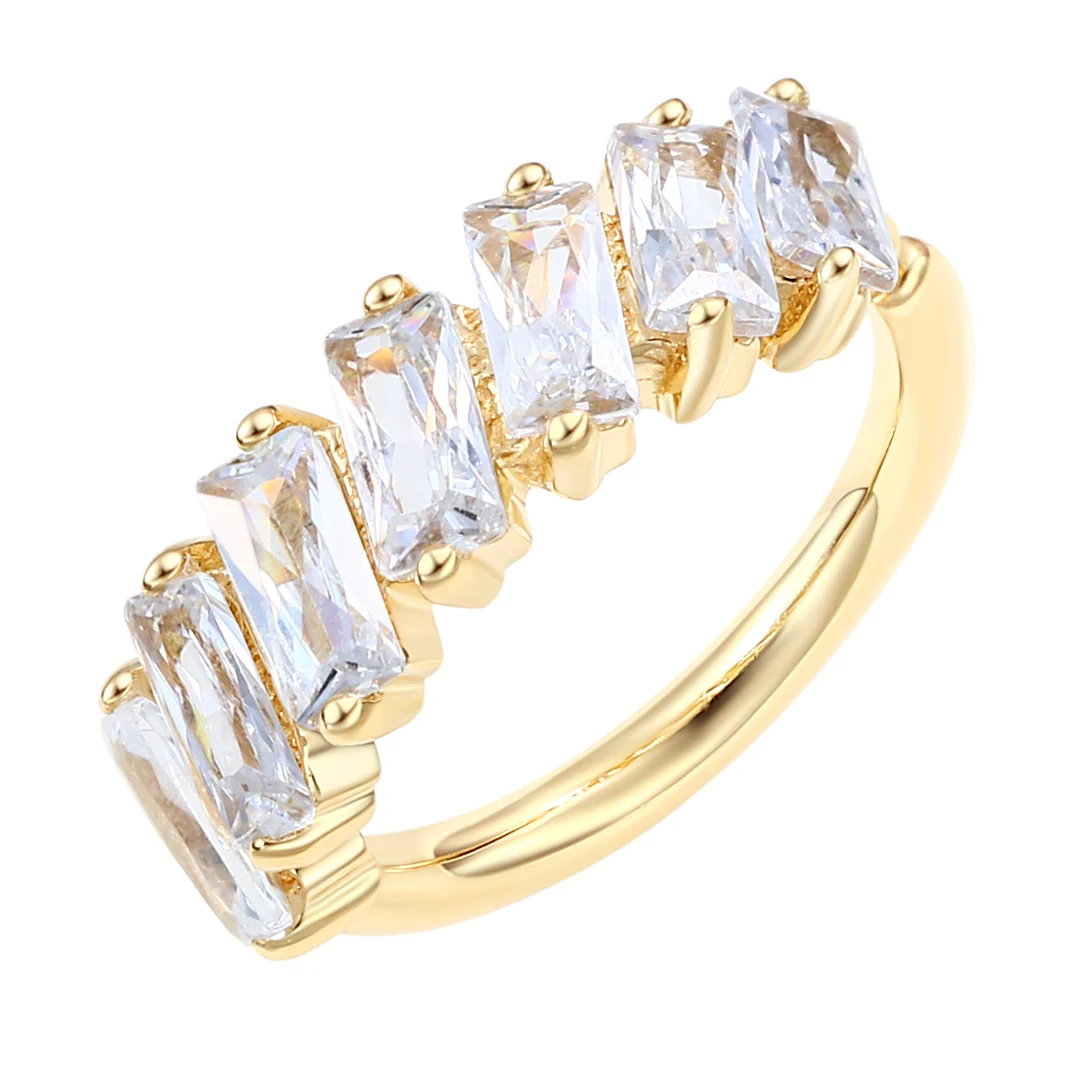 Eternal Metal 14K Solid Gold 5A Rectangle CZ Paved  Nose & Ear Hoop Ring Navel & Labret Piercing Jewelry