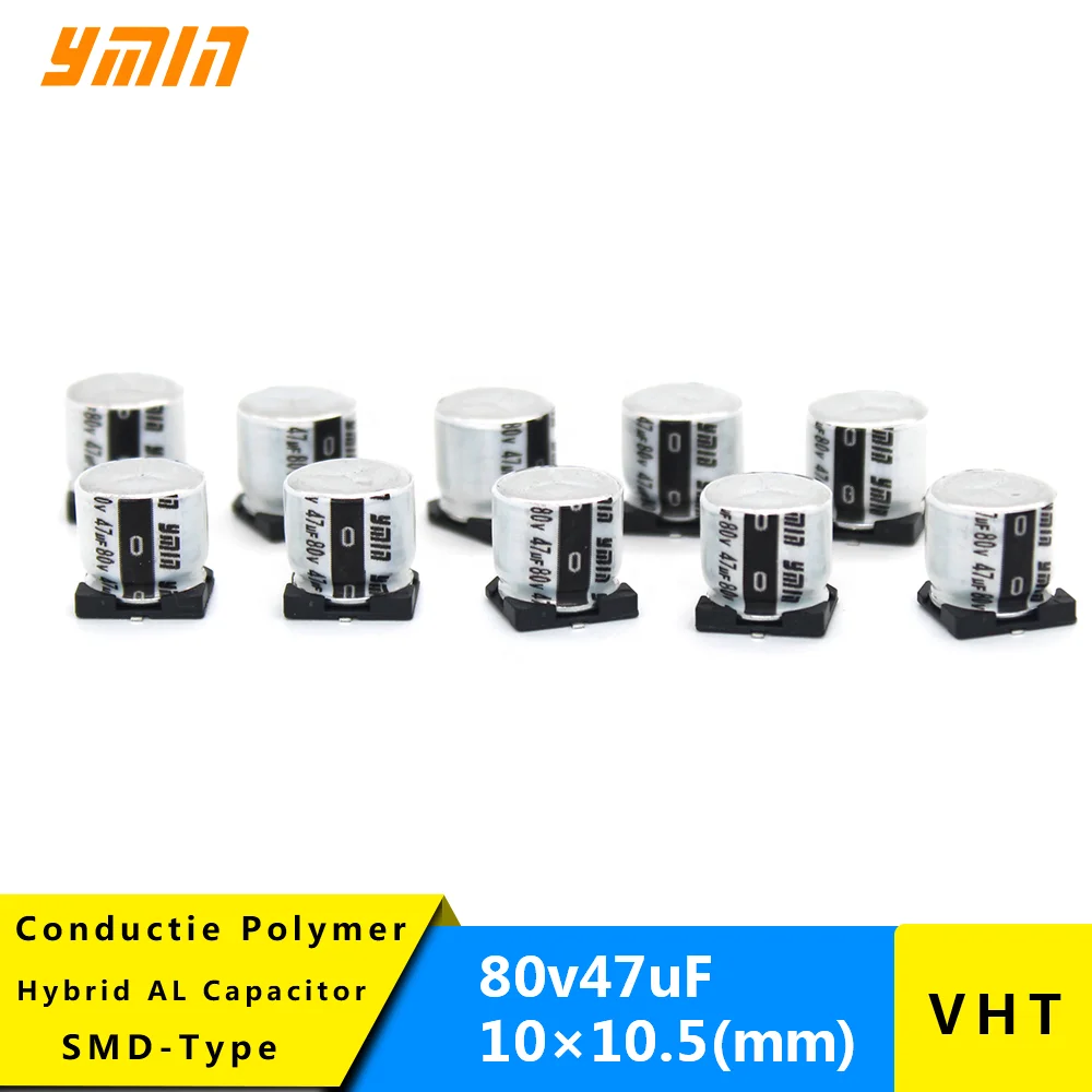 4000H SMD гибридные полимерные Алюминиевые Электролитические Конденсаторы VHT 80 в 47 мкФ 10*10 5 для источника питания