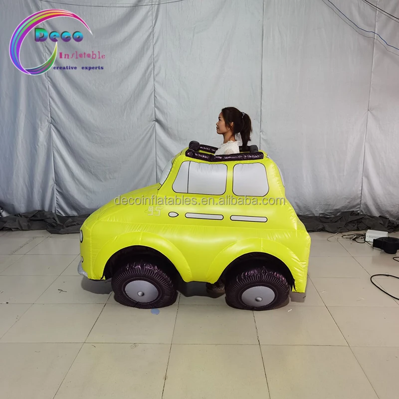 New Design Yellow Inflatable Car Costume Giant Oxford Model Balloon for Outdoor Car Show Performance Includes Blower Accessory
