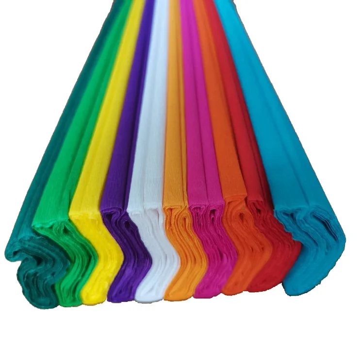 Perfect Quality Colorful Handicraft Side Printing Ofset Copy Crepe Paper Roll
