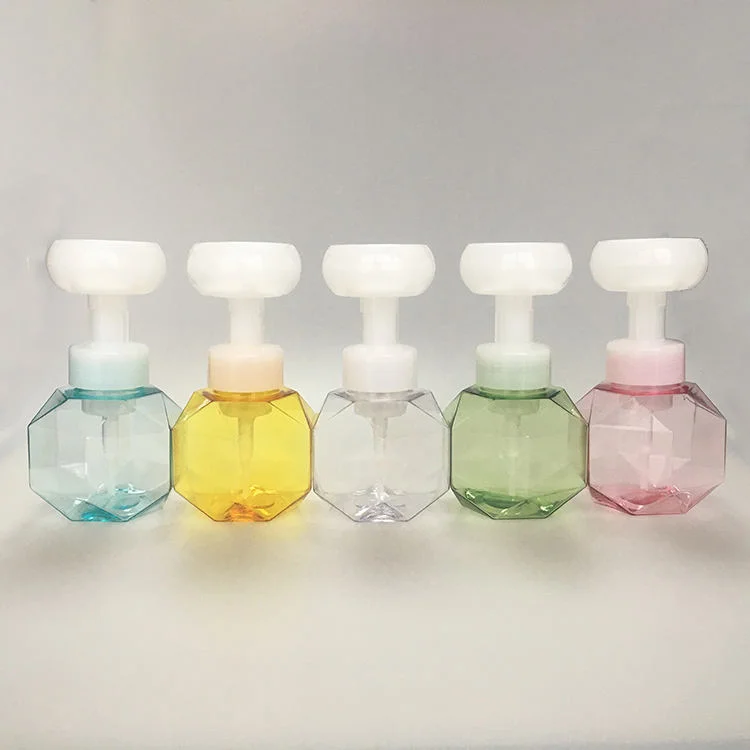 Blue Foaming 300ml Flower Plastic 300 ml Dispenser Unique Green Hand Wash Pump Bottle Soap pink Foam Bottles for Paw Wash