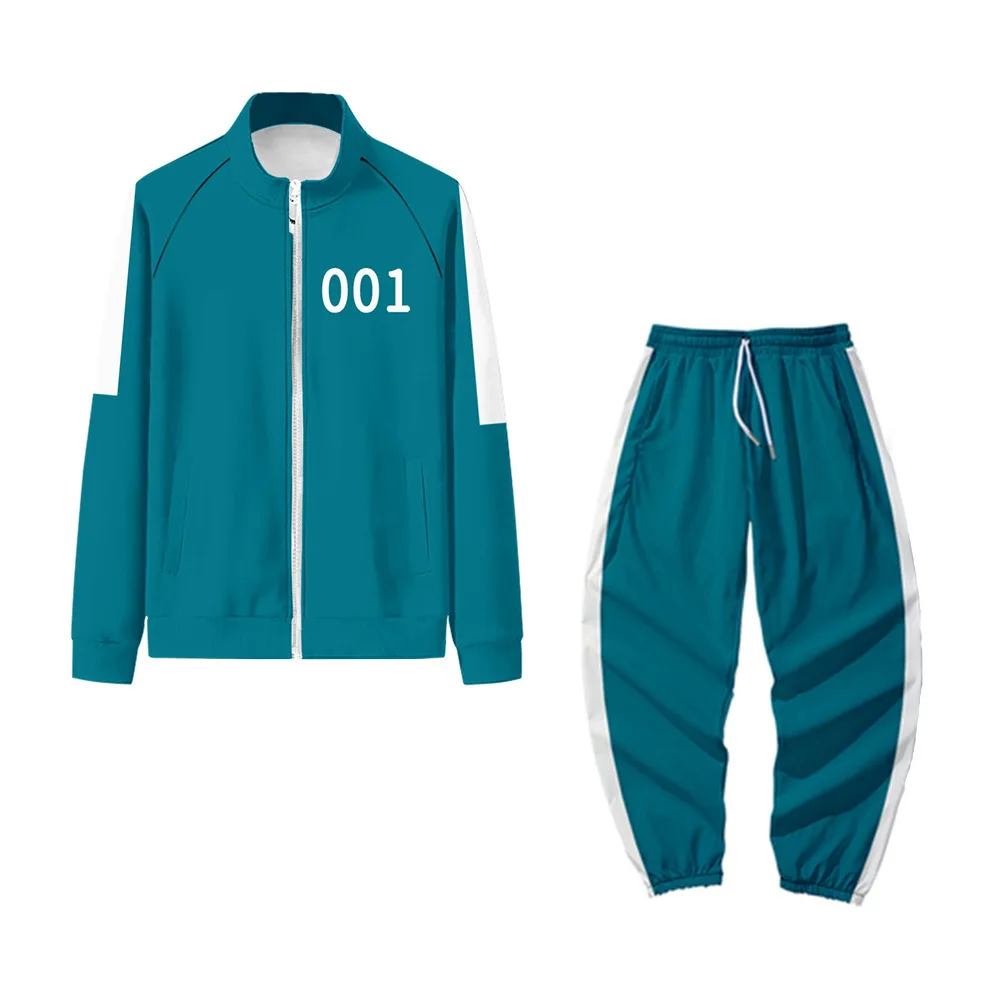 2021 Hot TV Series Squid Game Costumes Halloween Uniform Clothing 2 Piece Set Tracksuit Sweatpants