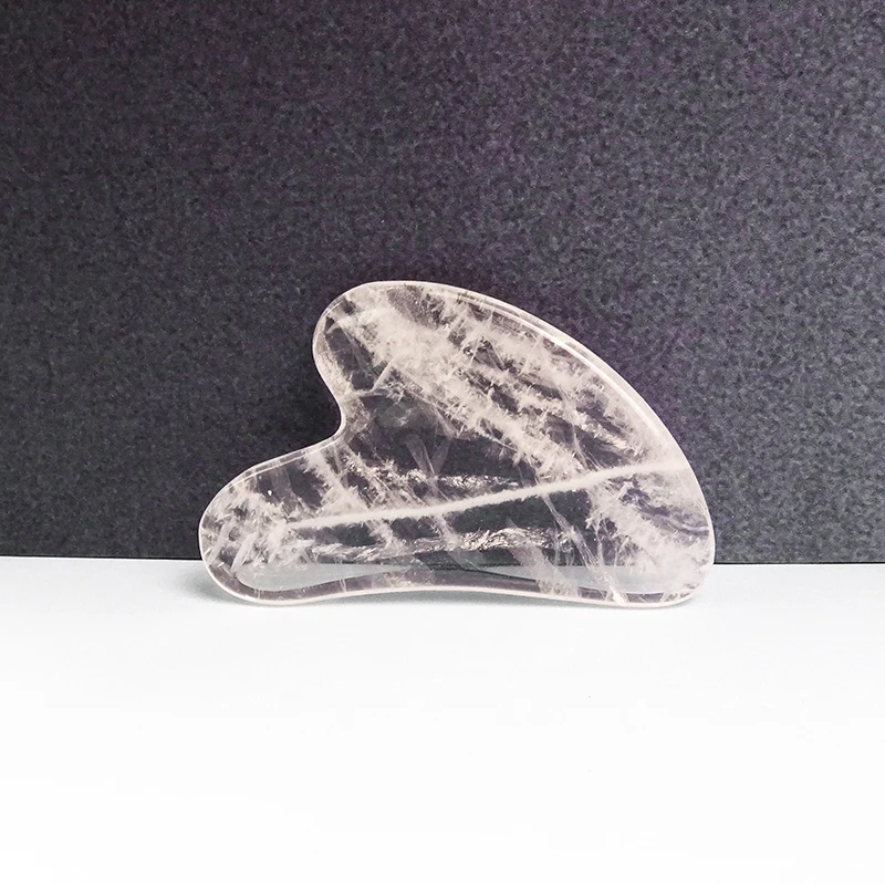 New style Clear stone jade gua sha Scraping white Clear Quartz Gua Sha Massage Tools with box
