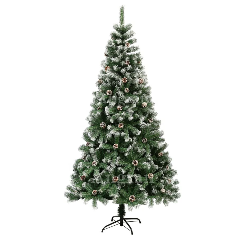 2024  Yiwu Artificial PVC Christmas tree Top Point PVC Leave is Sprayed White Christmas tree Artificial 5ft 6ft 7ft 8ft 9ft 10ft
