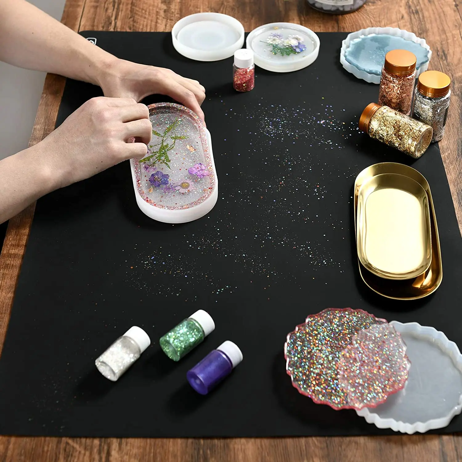 Силиконовый коврик для блесток толстые силиконовые коврики ювелирных изделий антипригарные Нескользящие из эпоксидной смолы