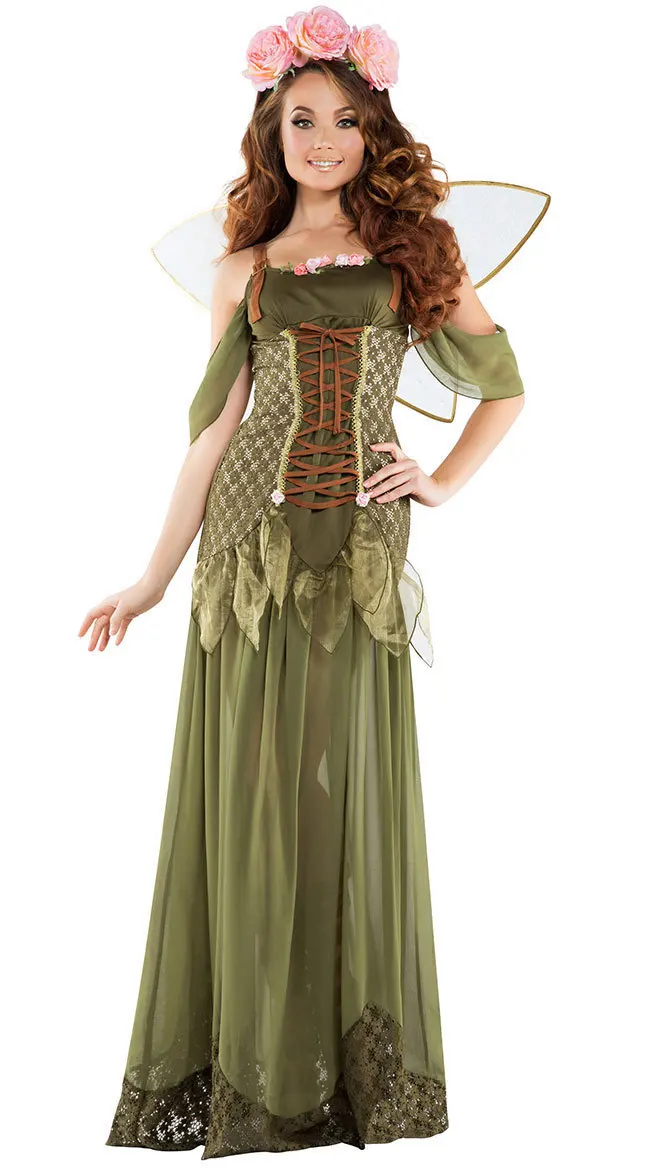 Halloween Adult Magic Elf Angel Cosplay Flower Fairy Costume