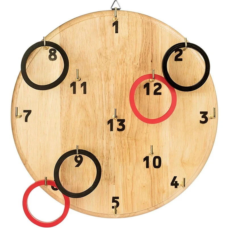 Hot Sale Outdoor Game Hookey Board Game On the Wall Wooden Ring Toss Game with Hanging Board