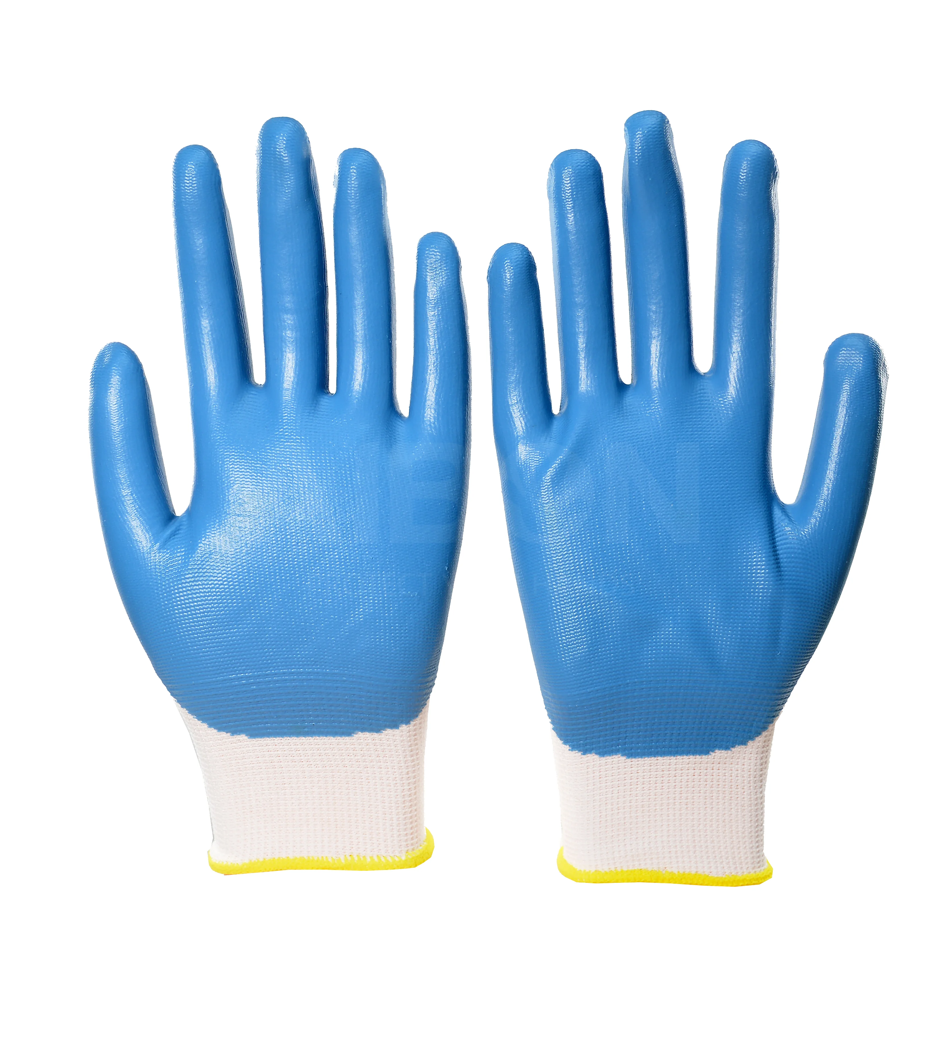 red-orange color, skin  fused  textured elbow length blended  super transparent sanitized skeleton nitrile foam coated gloves