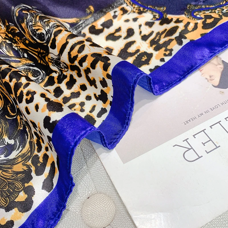 wedding High vendor 90cm satin Square scarf  dresses Stretch breathable Printed Elegant Scarves scarf Colored