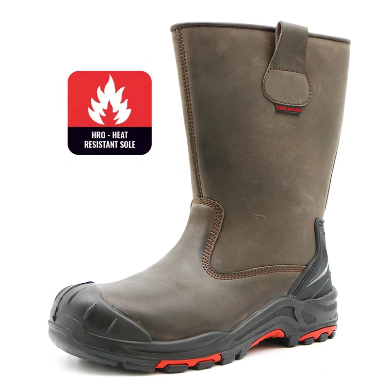 12 inch Heat resistance anti slip rubber sole waterproof composite toe anti puncture safety durable brown welding boots