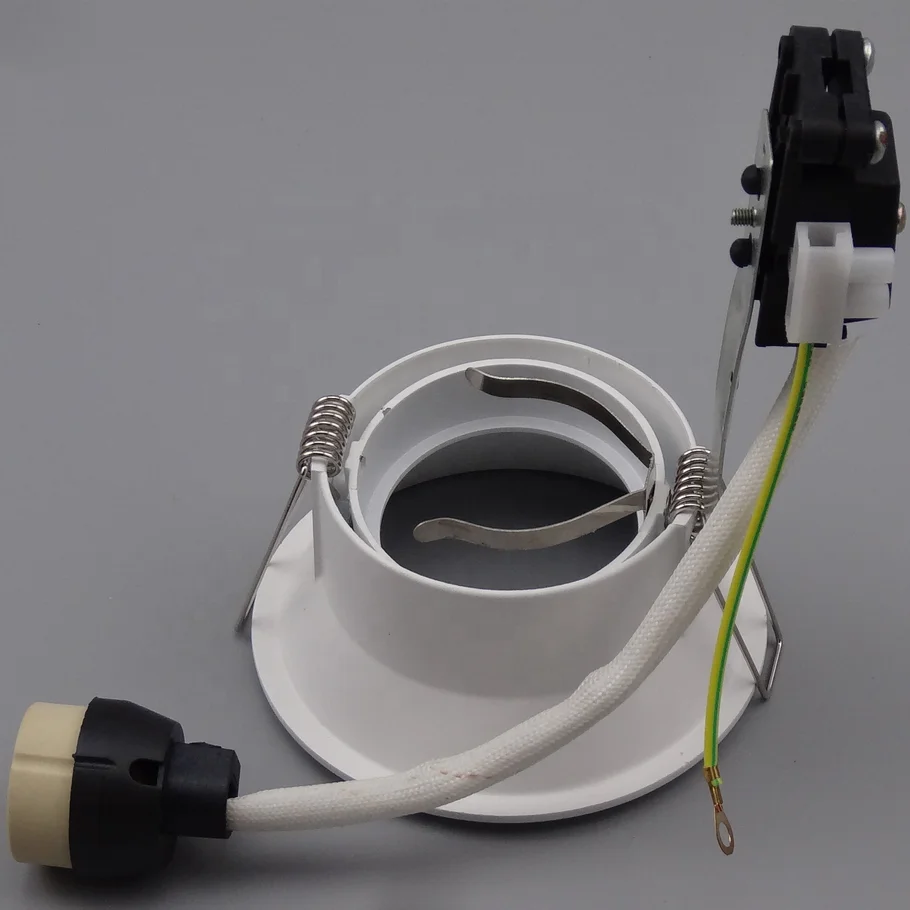 Adjustable recessed ceiling lamp fixture mr16 spotlight frame gu10 bulb 75mm cutout led downlight lampholder