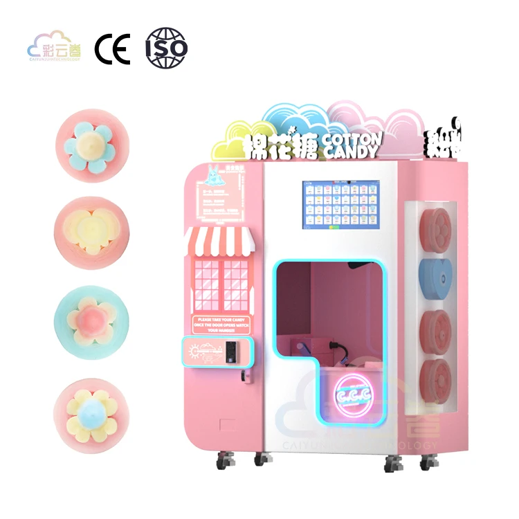 Factory Professional Fully Automatic Touch Screen Cotton Candy Vending Machines for Entrepreneurship