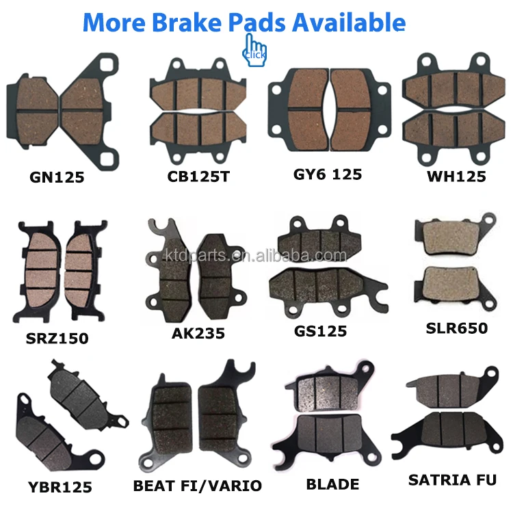 KTD Good Quality Semi Metal Rear Motorcycle Brake Pads For