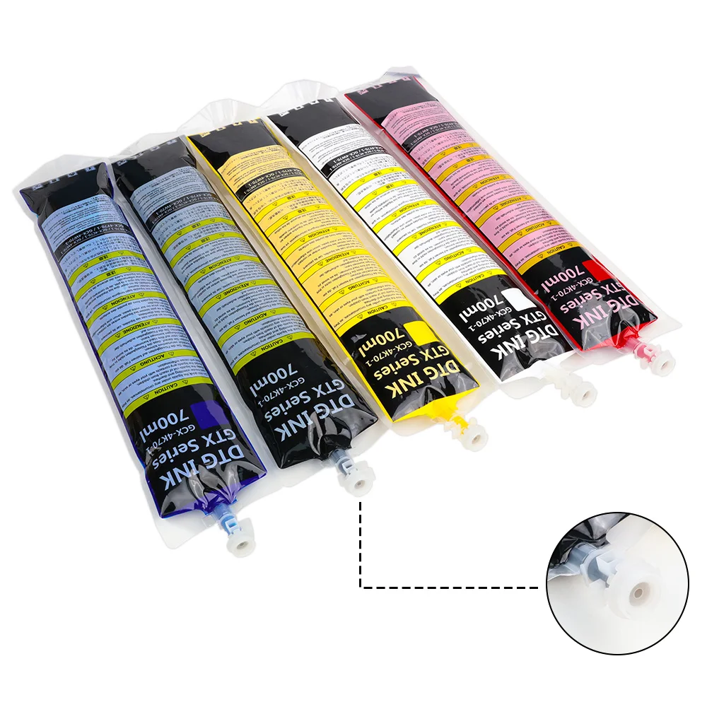Winnerjet 700ml DTG Printing Textile Inks Bag For Brother GTX GTX pro 422 423 600 printer