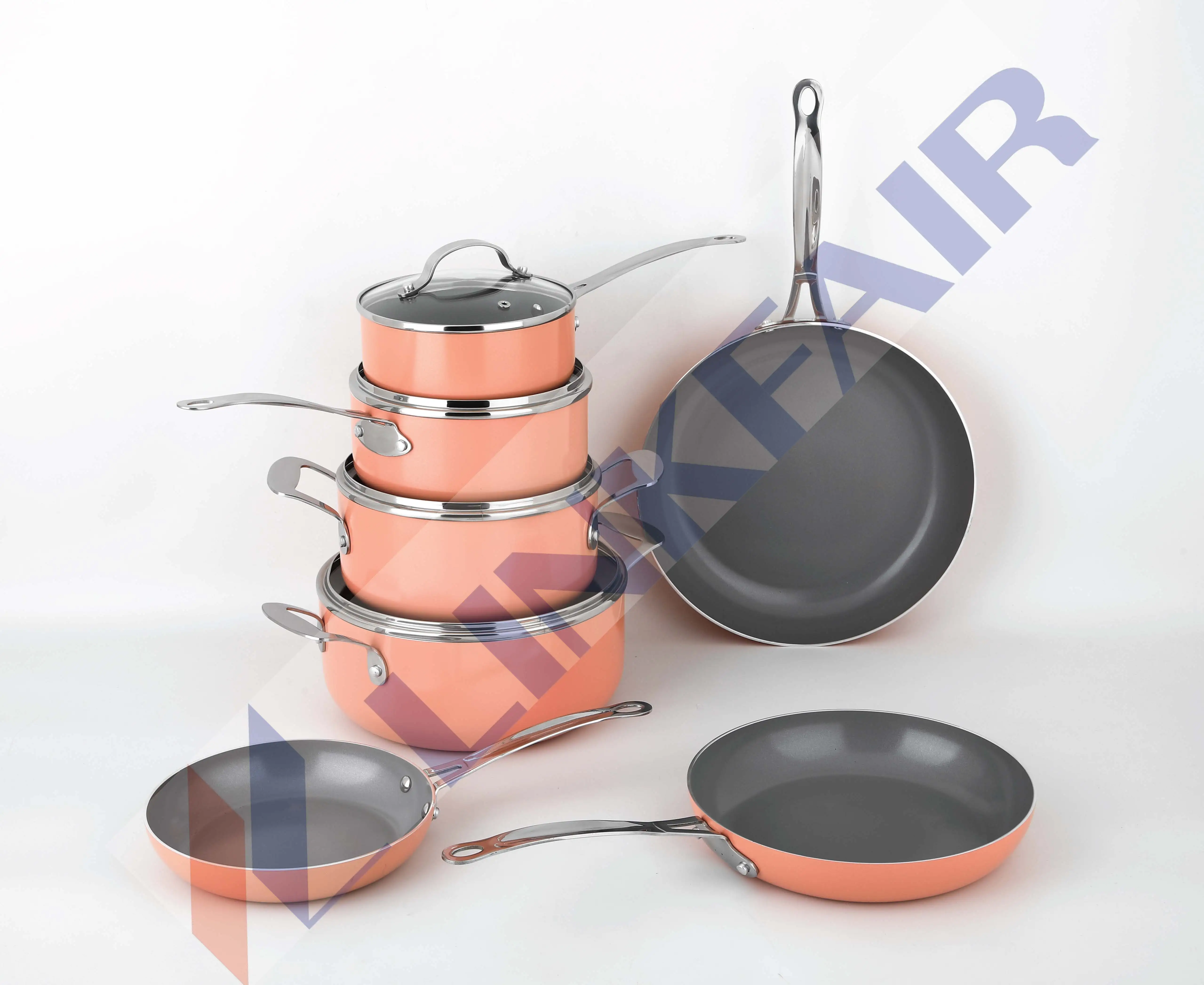 High Quality Aluminum cookware Sets with coating  Non-stick Cooking Pots and Pans for Wholesale