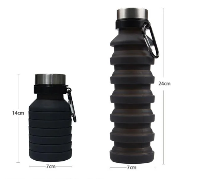 Manufacturers wholesale Silicone Foldable Drinking Collapsible Water Sports Water Bottle