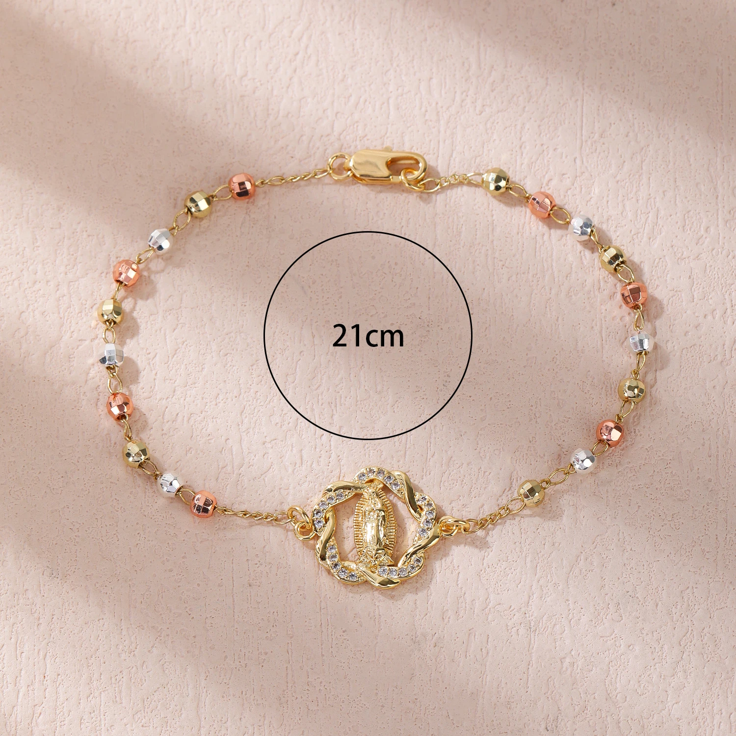 Chapa De Oro Bano Joyeria Религиозный браслет с золотыми ножными браслетами
