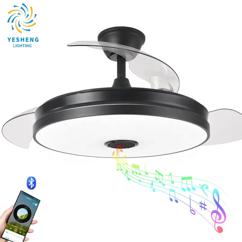 2030 110V 220V 42inch fan ceiling fan hidden blades with speaker