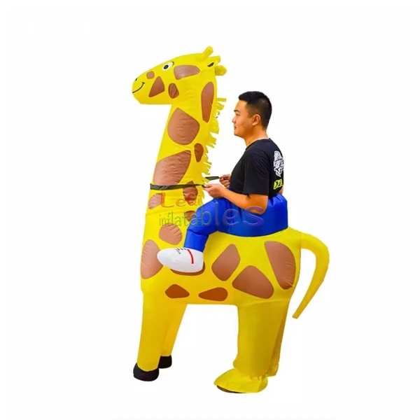 Unisex Animal Suits Inflatable Giraffe Mascot Costume Cosplay Cartoon For Adults Halloween Party Fancy Dress