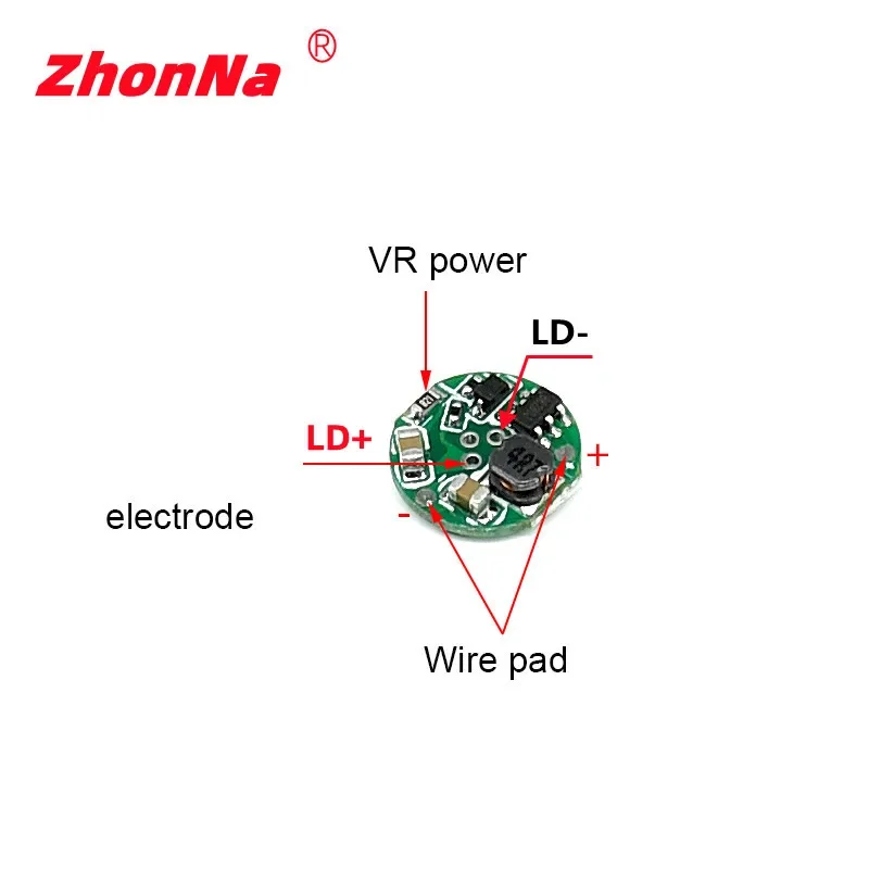450nm Laser Circuit Board Lamp Driver Accessories For Driving Laser Diode Enter 3-5V Boost Output: 5-6VRound Shape Diameter 11mm