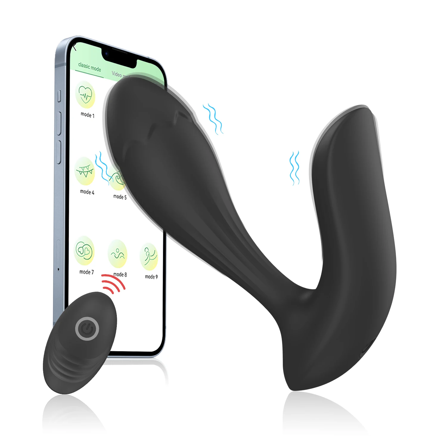 APP Controlled Telescopic Butt Plug with Cock Ring Silicone Male Anal Vibrator for Penis Delay Ejaculation and Prostate Massage