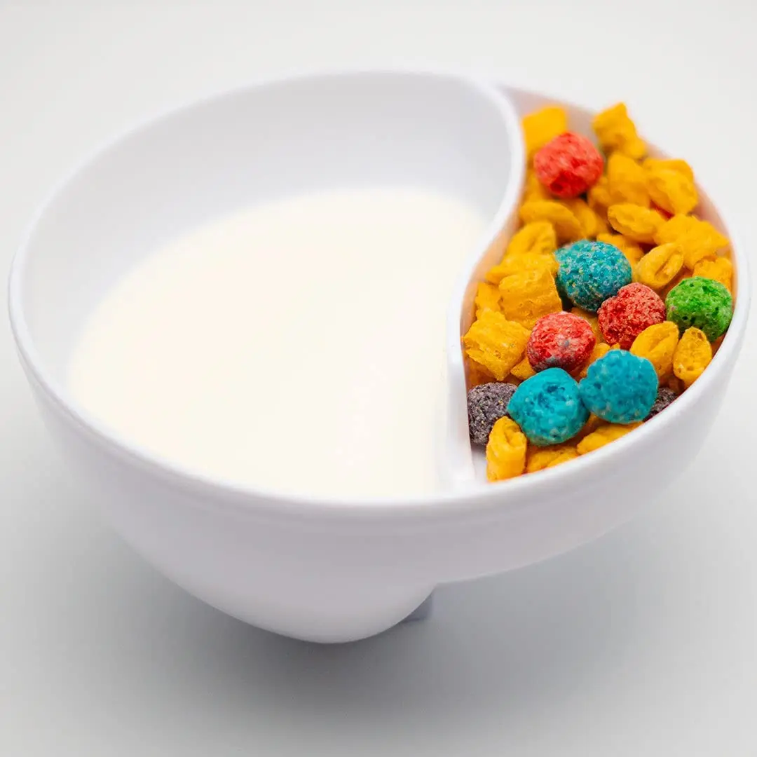 
plastic anti soggy cereal partitioned bowl 